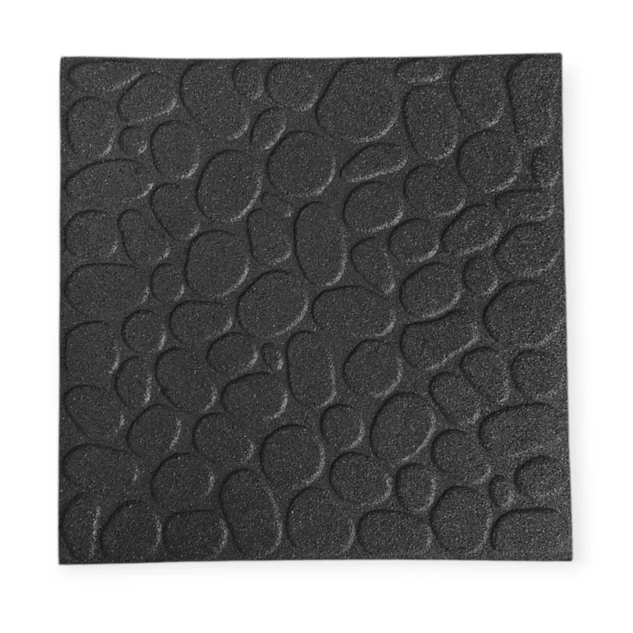 Резиновая плитка Галька 500х500х10 мм Черный (2562227342)