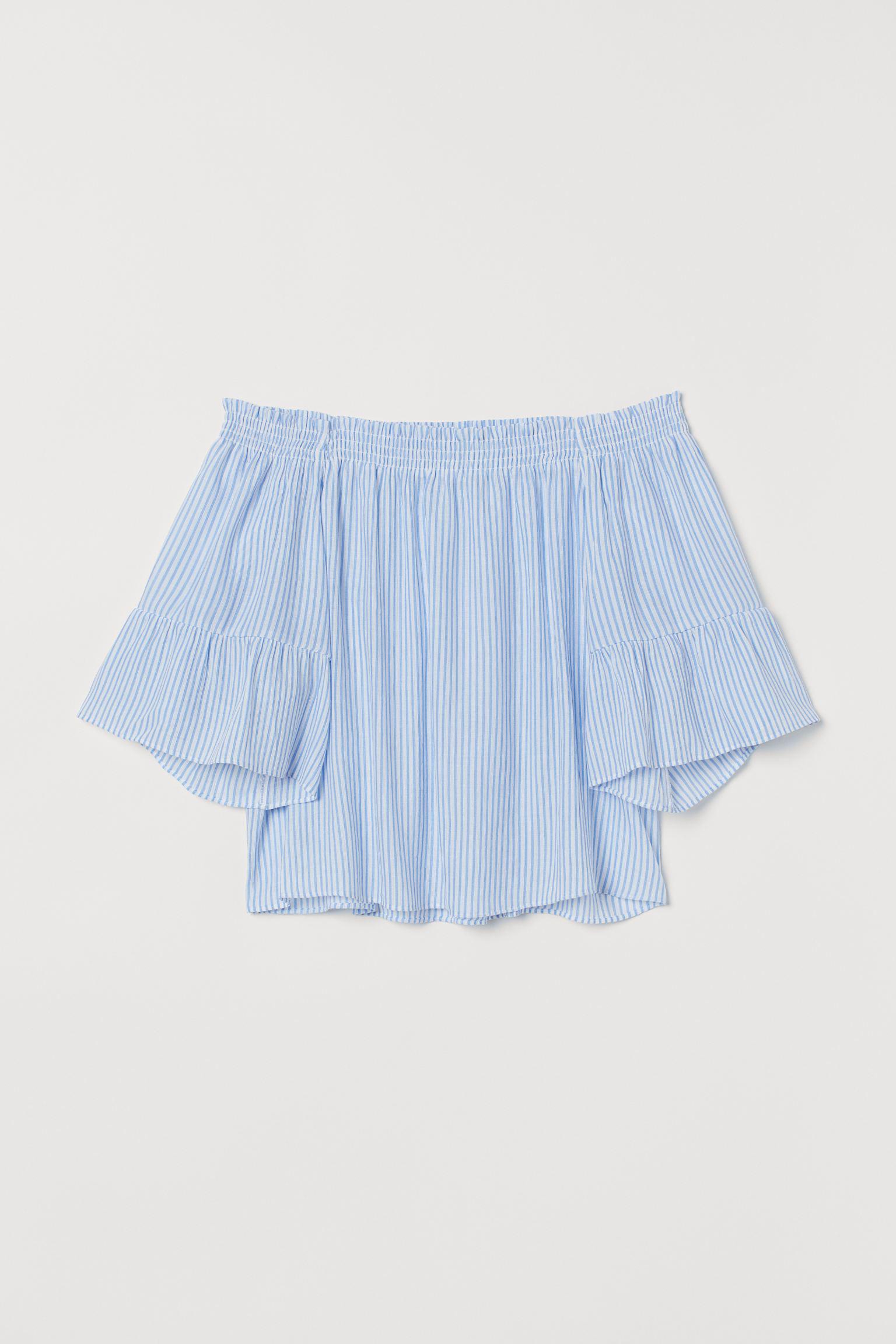 Блуза H&M Полоска р. 36 Бело-голубой (2412760970) - фото 1