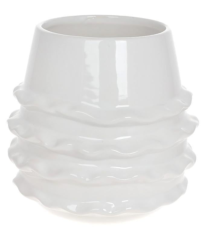 Ваза керамическая Stone Flower Катарина 17x17x17 см Белый