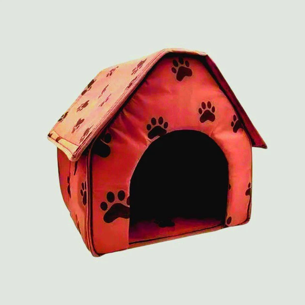 Будиночок м'який переносний для собак Portable Dog House з м'якого флісу 43х40х40 см Червоний