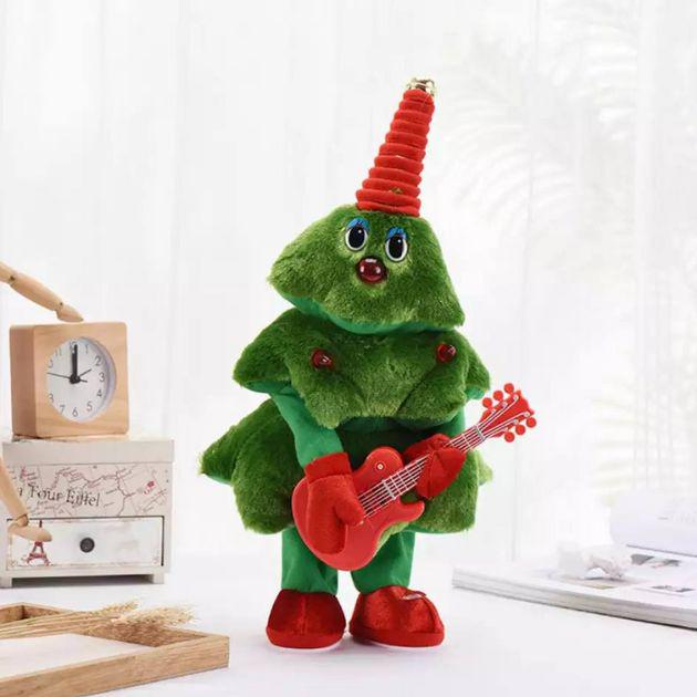 Ялинка іграшка яка співає і танцює новорічна танцююча з гітарою музична 40 см Зелений - фото 9 Ялинка іграшка яка співає і танцює новорічна танцююча з гітарою музична 40 см Зелений - фото 9