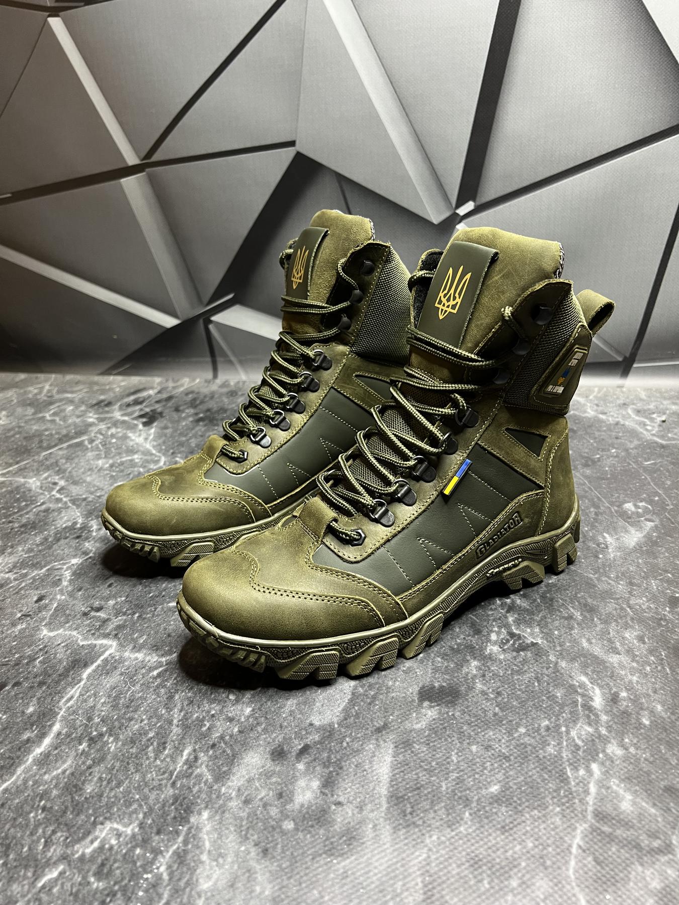 Берці чоловічі із натурального нубука демісезонні р. 45 Хакі