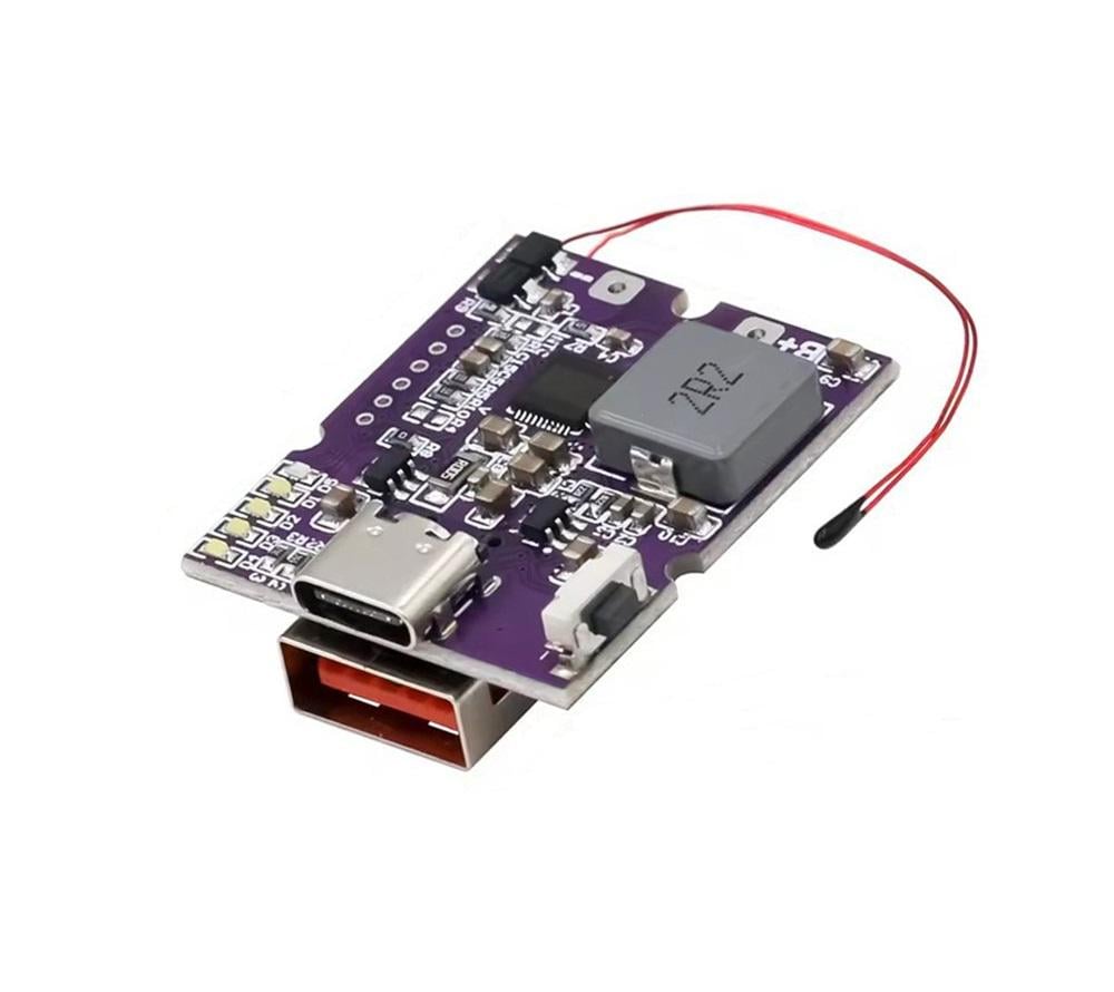 Плата для повербанка 1хUSB-A/1хUSB-C 22,5W с цифровым индикатором поддержка PD/QC 3,0/2,0 для Li-ion/Li-pol аккумуляторов (00-00027771)