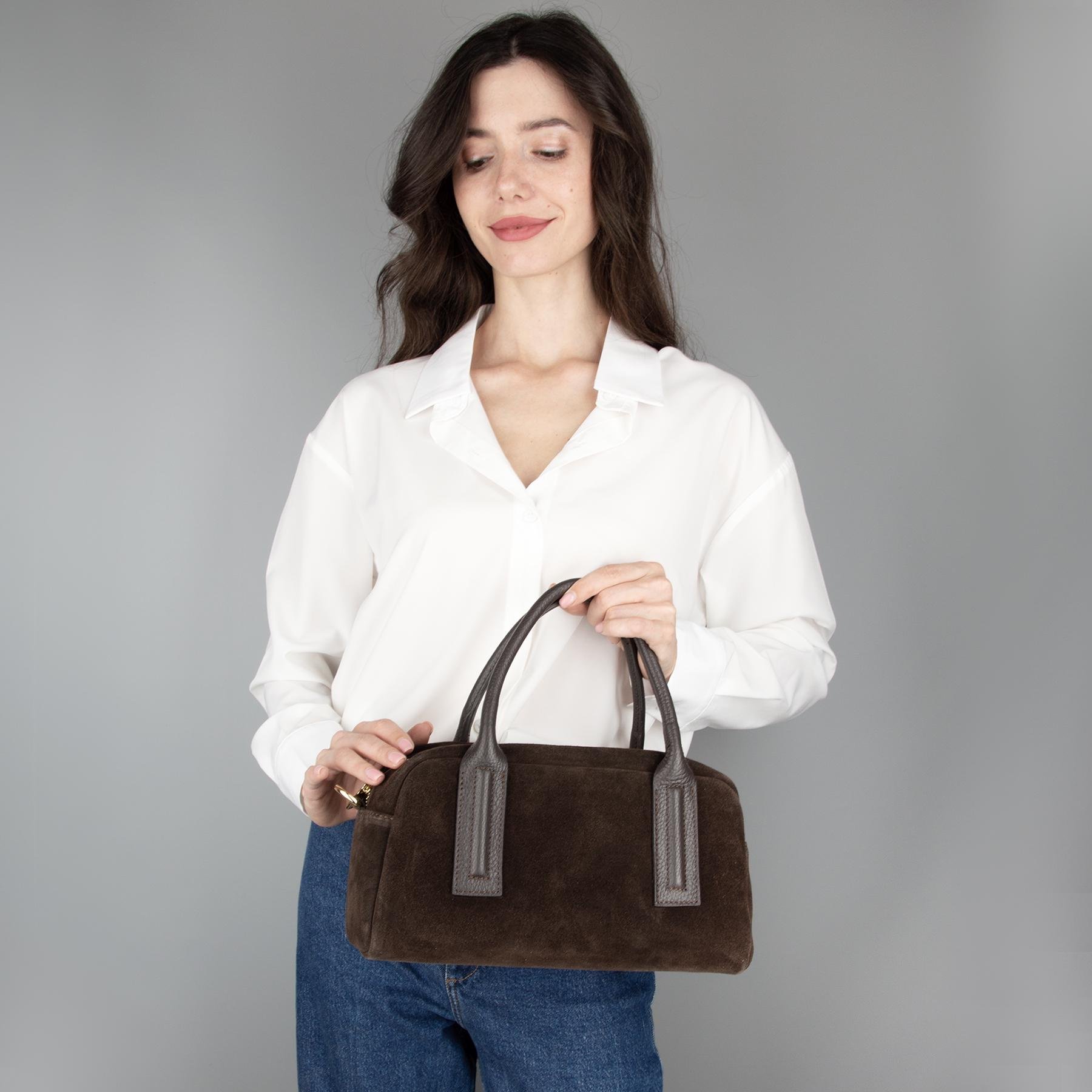 Сумка жіноча Virginia Conti замшева зі ручками Шоколадний (03972) - фото 2