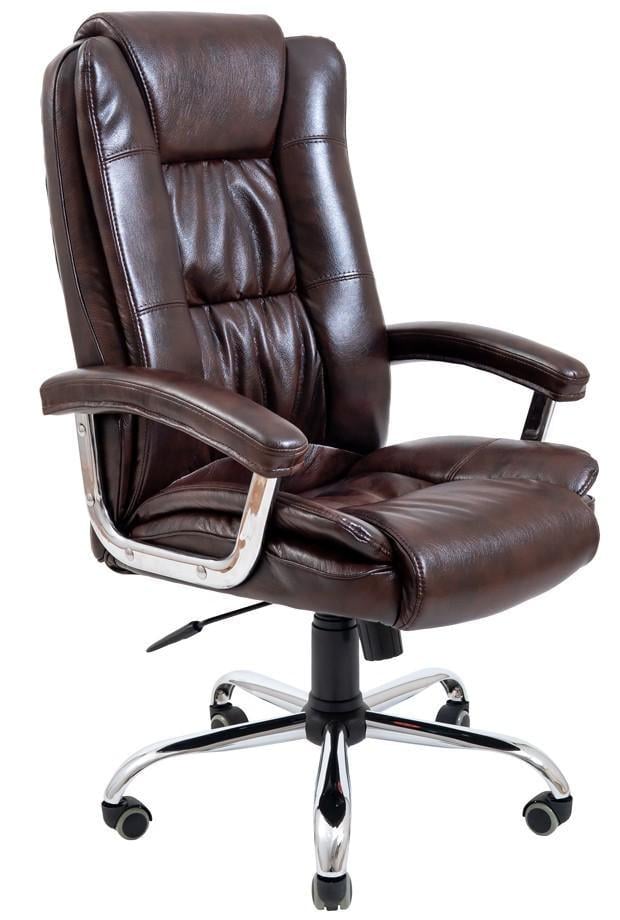 Кресло офисное компьютерное California Мадрас Dark Brown Хром М2 AnyFix Коричневый