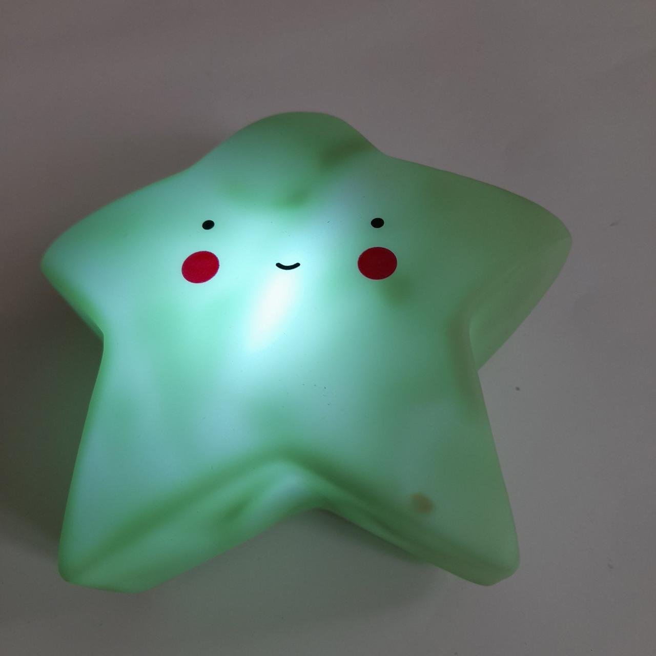 Нічник дитячий Зірка LED від батарейок Зелений - фото 2