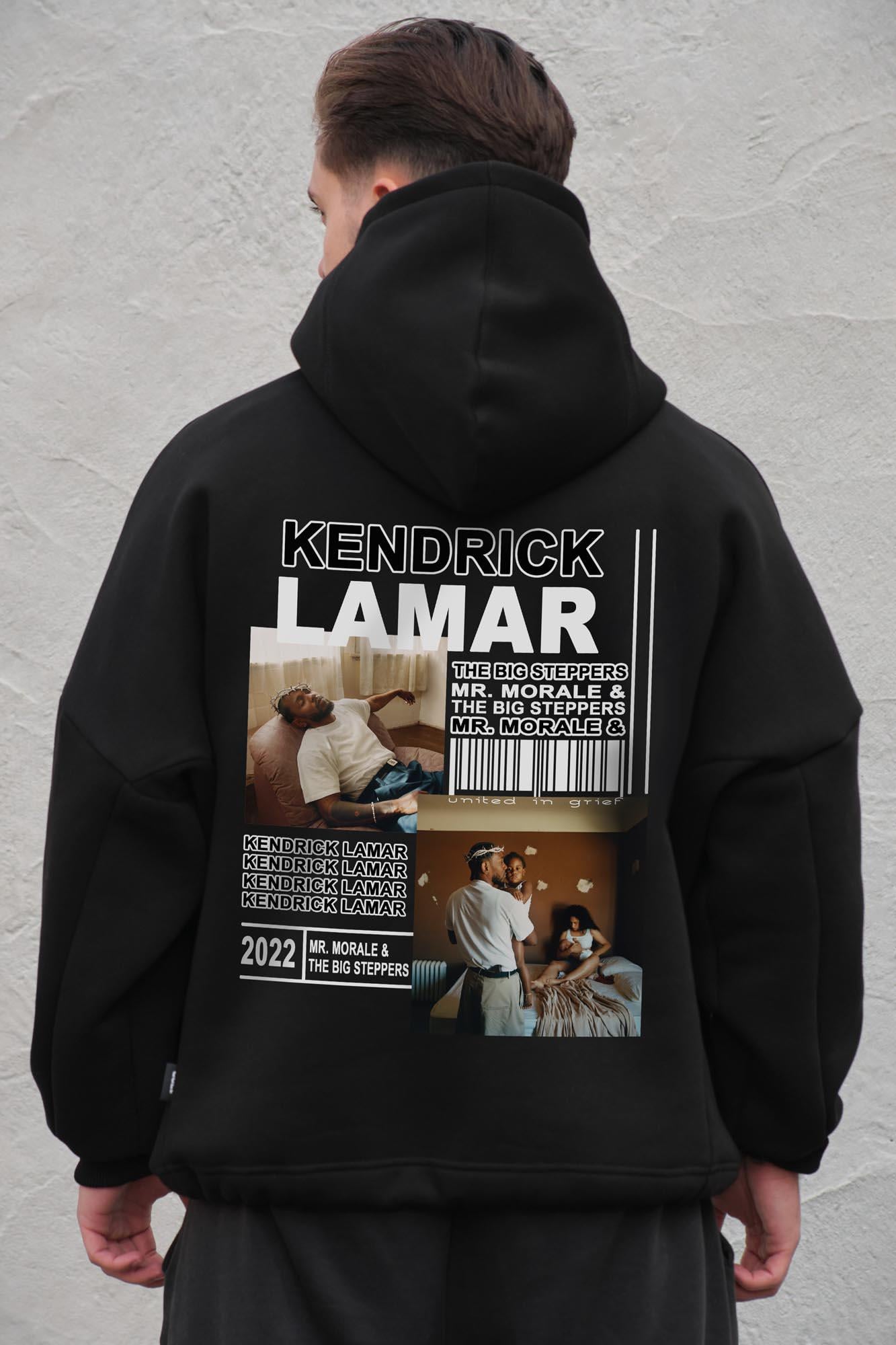 Худи на флисе с капюшоном и принтом оверсайз Without Kendrick One size Black (8056491 8056492)