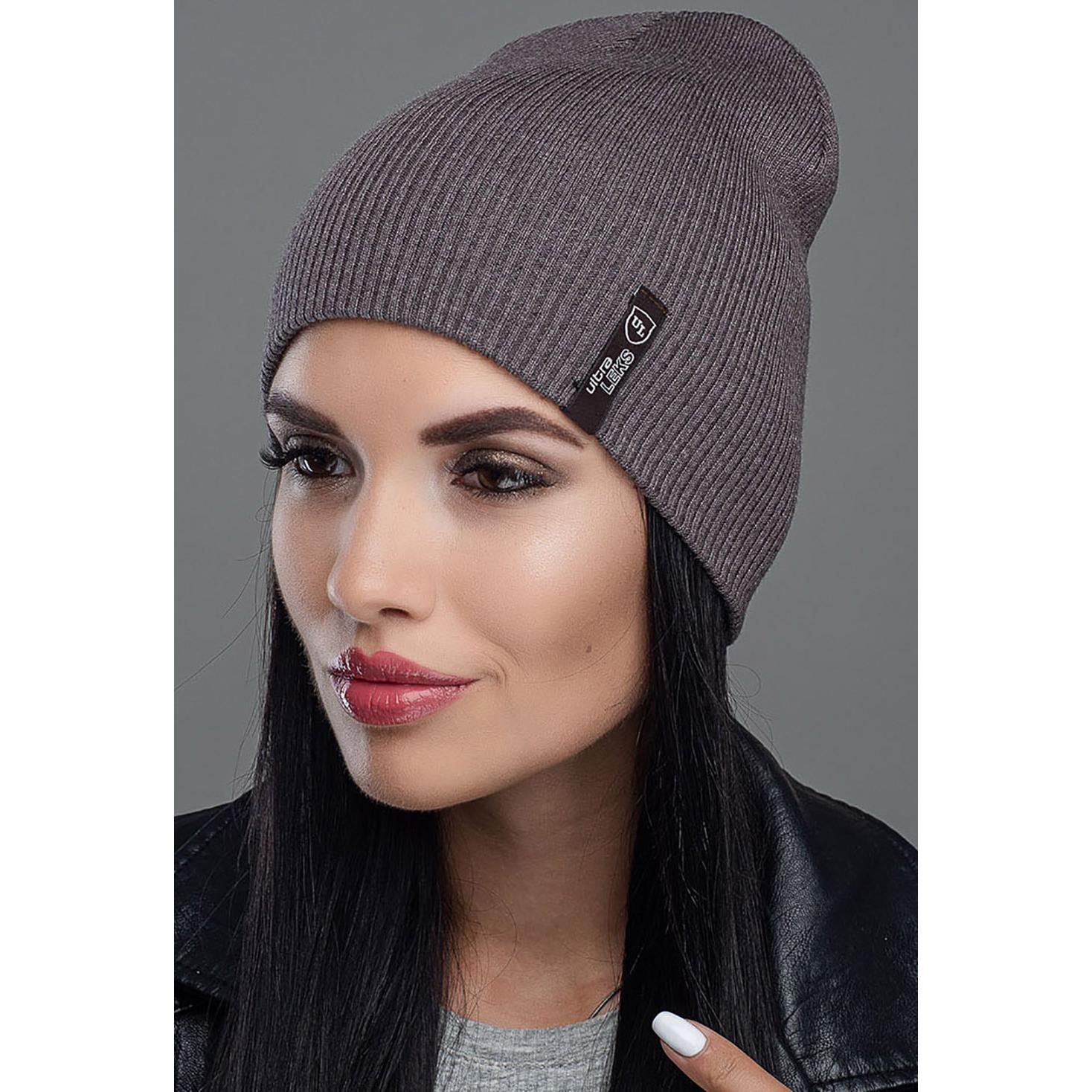Шапка двойная женская Leks Риана one size Кофе