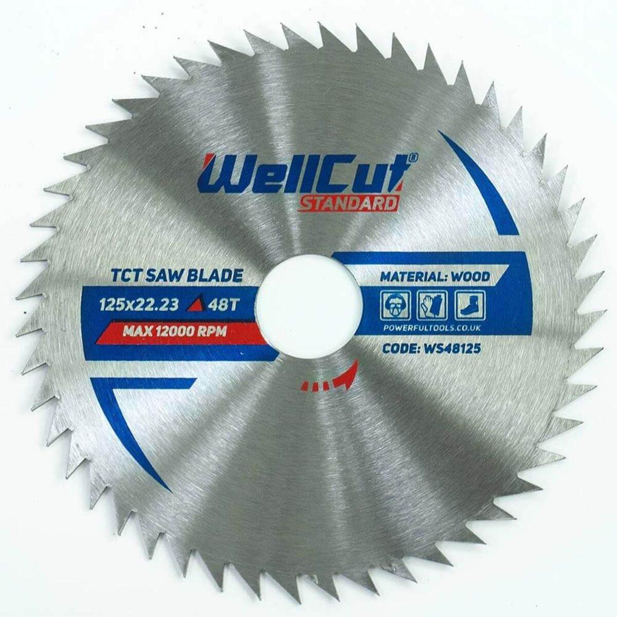 Пильный диск по дереву WellCut Standard 125х22,23 мм 48Т без напаек 100 шт. (017982)