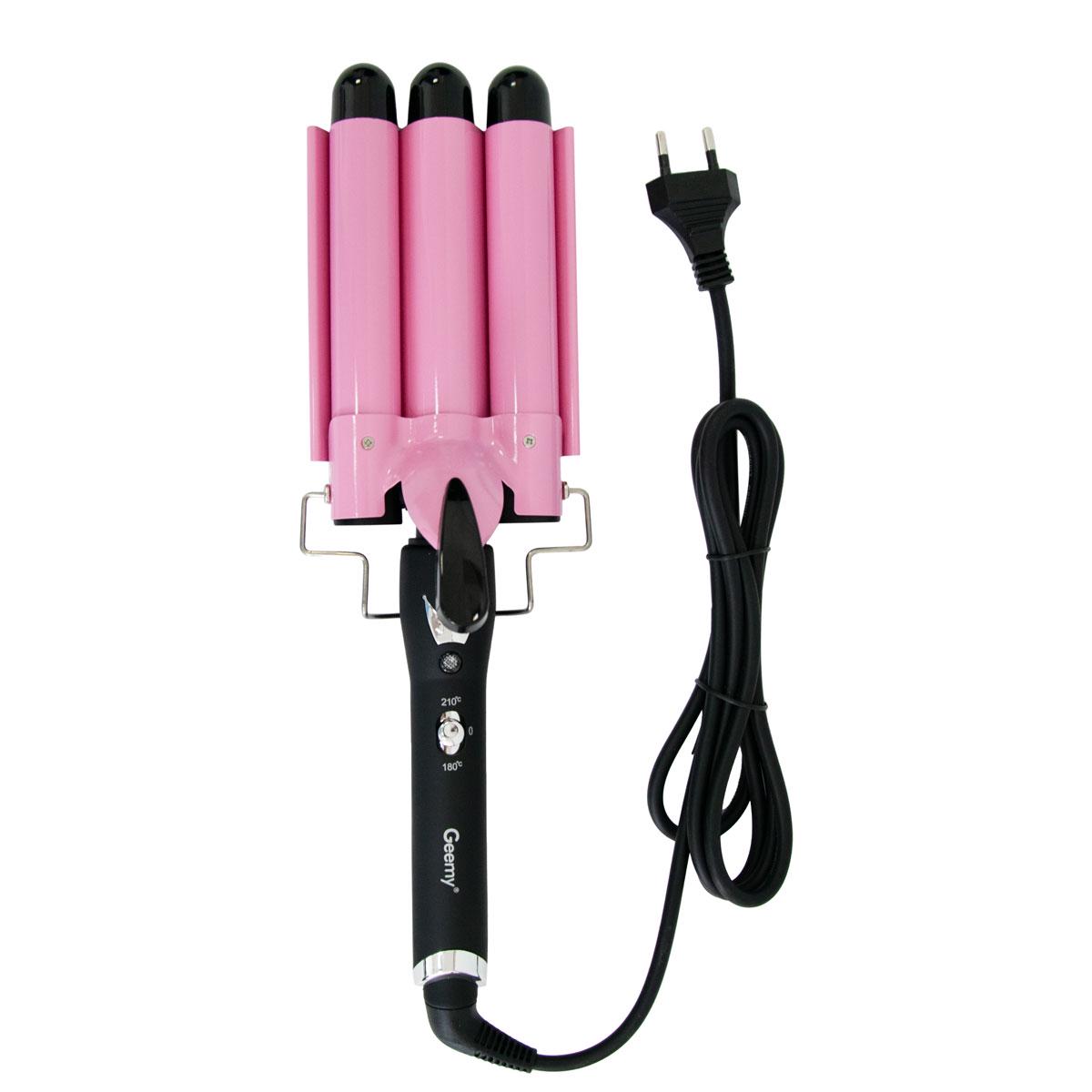 Плойка для волос Geemy GM-1956 волна тройная 90 Вт Черно-розовый (1000817-Other-1) Плойка для волос Geemy GM-1956 волна тройная 90 Вт Черно-розовый (1000817-Other-1)