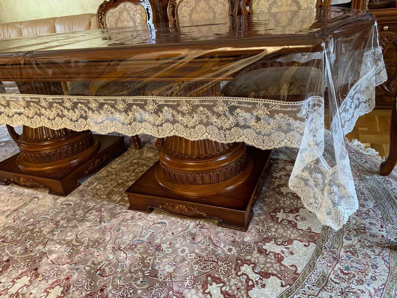 Скатерть с кружевом Blumarine силиконовая прямоугольная 160x220 см (1006K-p3)