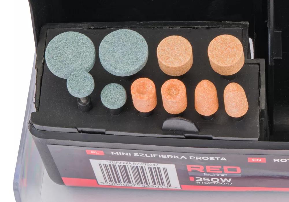 Шлифмашина прямая Red Technic RTSPT0047 2499851127 350 Вт 8000–30000 об/мин с набором аксессуаров 300 шт. - фото 7