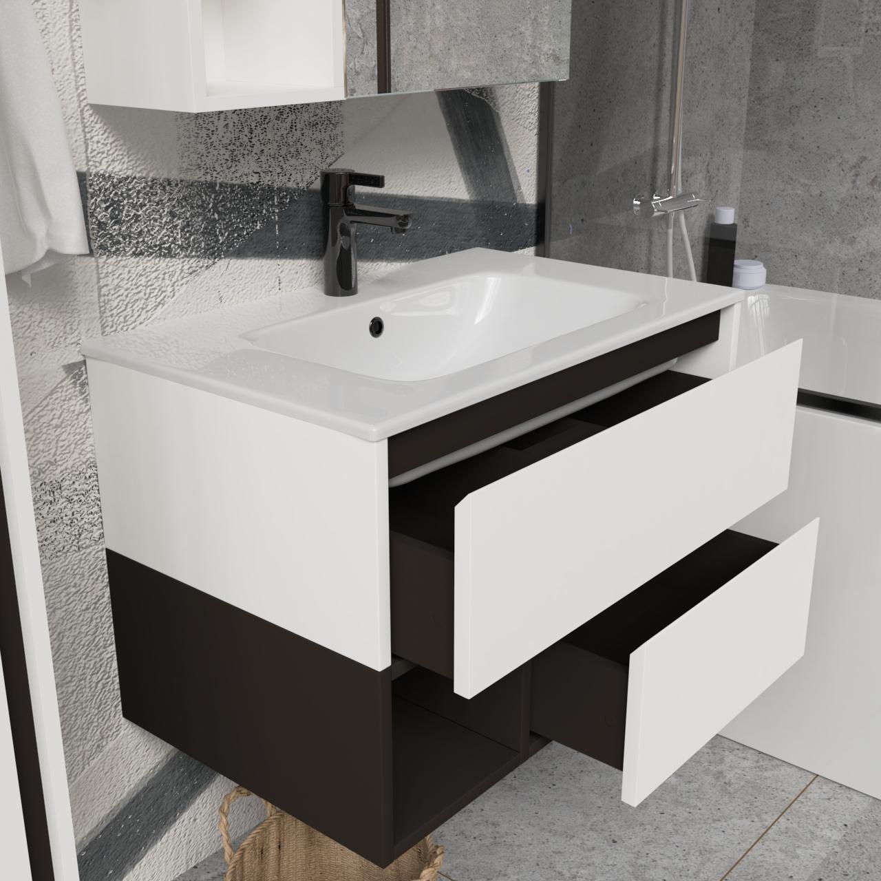 Тумба подвесная с раковиной MVK Vostok Craft 70 В2 700х450х530 мм Эмаль Белый Матовый (c270wh) - фото 3 Тумба подвесная с раковиной MVK Vostok Craft 70 В2 700х450х530 мм Эмаль Белый Матовый (c270wh) - фото 3