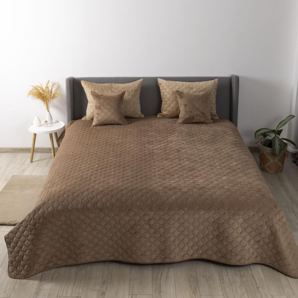 Покрывало ТЕП Velour Ромб круглый 220х240 см Капучино (17392)