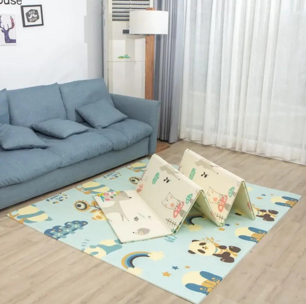 Термокилимок дитячий розвиваючий двухсторонній Олені/Пандочки 180х200х1 см - фото 2