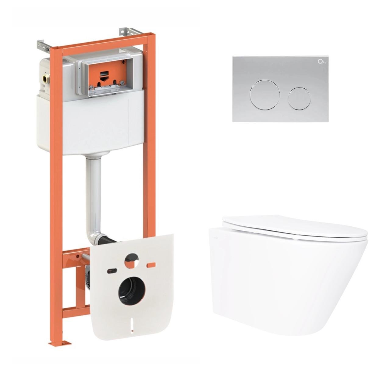 Установка Qtap подвесной унитаз Swan Ultra Quiet 520x360x320/комплект установки Nest 4в1 круглая (2611547260) Установка Qtap подвесной унитаз Swan Ultra Quiet 520x360x320/комплект установки Nest 4в1 круглая (2611547260)