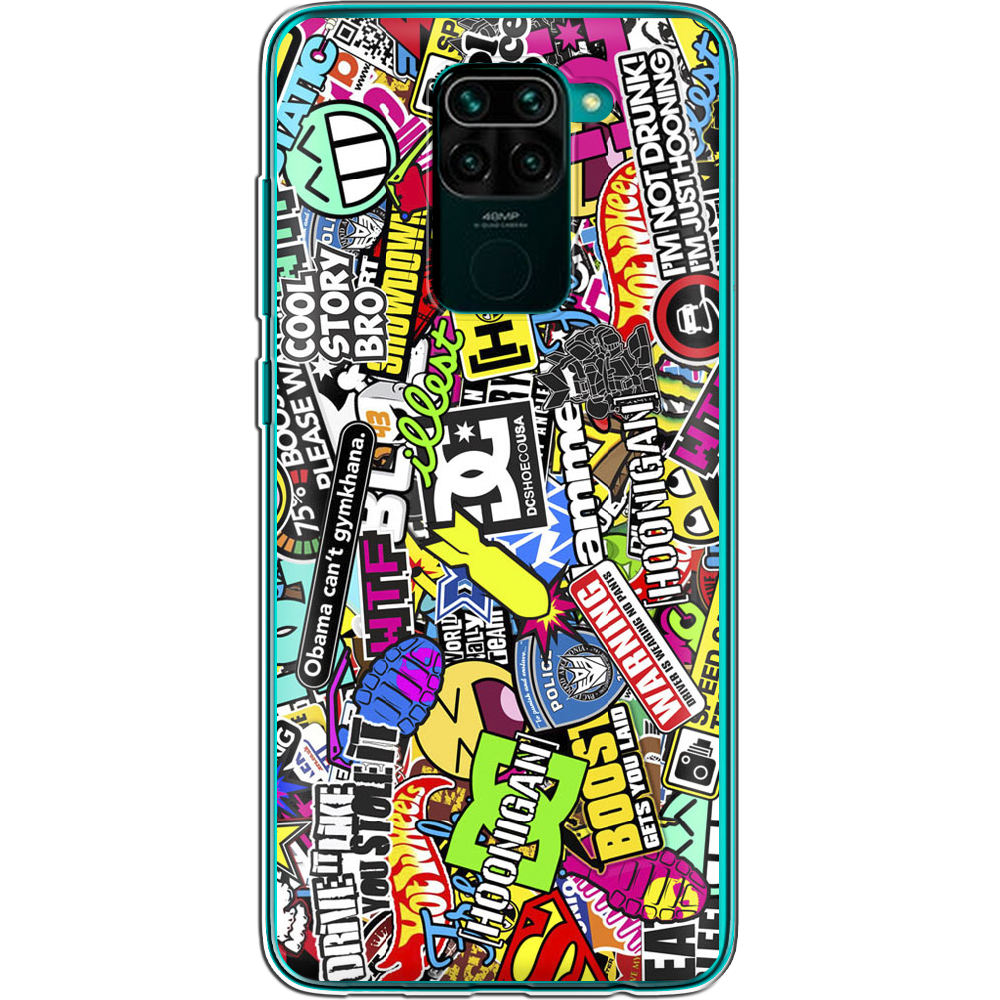 Чехол с рисунком Boxface Xiaomi Redmi Note 9 Multicolored Inscriptions Прозрачный силикон (39801-up880-39801)