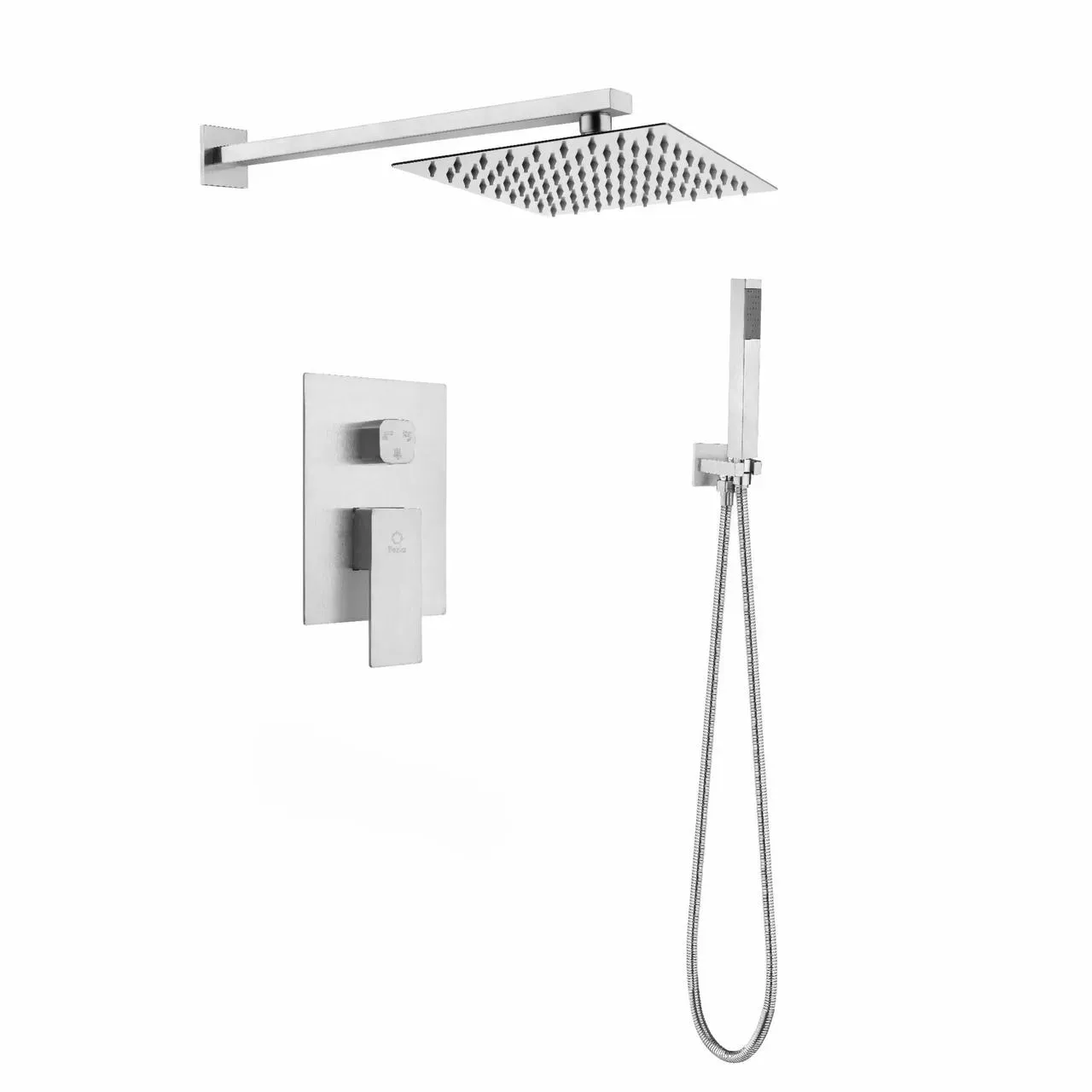 Смеситель для душа Perla SMART-OCELI встроенный квадратный 2 режима Сатин/Нержавеющая сталь (PSS7755)