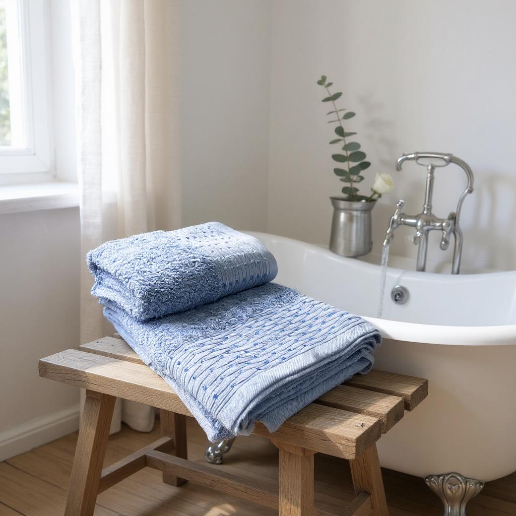 Набір рушників банне та для обличчя 70х40 см/50х90 см 2 шт. Блакитний (mame2v1nokta-mavi) - фото 6 Набір рушників банне та для обличчя 70х40 см/50х90 см 2 шт. Блакитний (mame2v1nokta-mavi) - фото 6