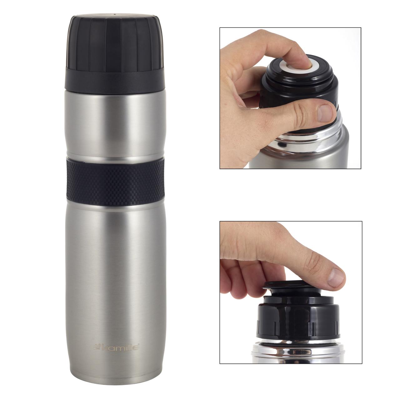 Термос с помповым механизмом Kamille KM-2039 из нержавеющей стали 950 мл Серый (150-84-2039) - фото 6 Термос с помповым механизмом Kamille KM-2039 из нержавеющей стали 950 мл Серый (150-84-2039) - фото 6