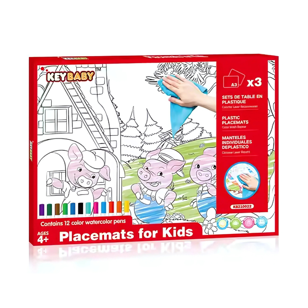 Набор для рисования детский Keybaby формата А3 с 12 маркерами и салфеткой для очистки раскраски 3 шт. Red Набор для рисования детский Keybaby формата А3 с 12 маркерами и салфеткой для очистки раскраски 3 шт. Red