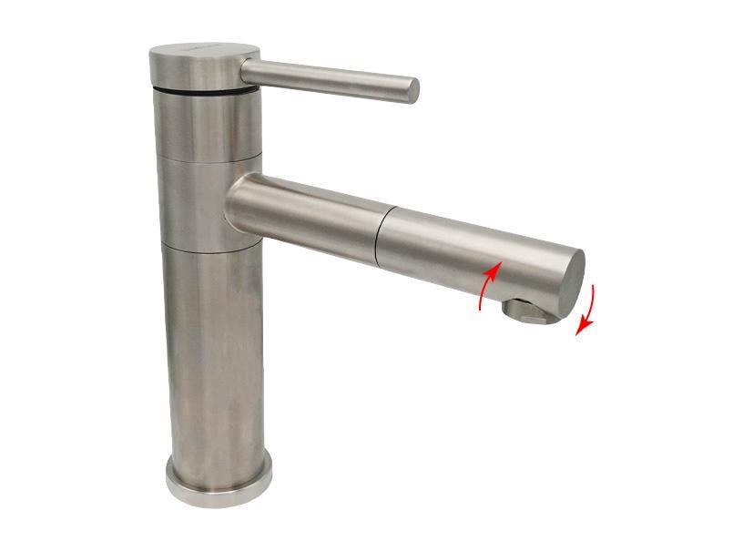 Смеситель для умывальника MILLZ излив вращающаяся нержавеющая сталь (MRS-SS-0023) - фото 5
