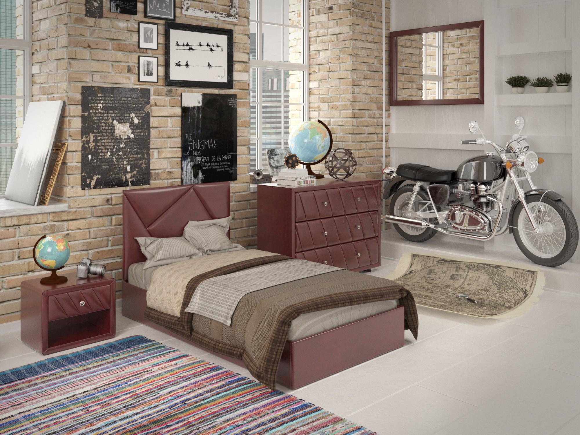 Кровать BaileysDesign с подъемным механизмом каркас дерево 90x190 см Бордовый - фото 2 Кровать BaileysDesign с подъемным механизмом каркас дерево 90x190 см Бордовый - фото 2