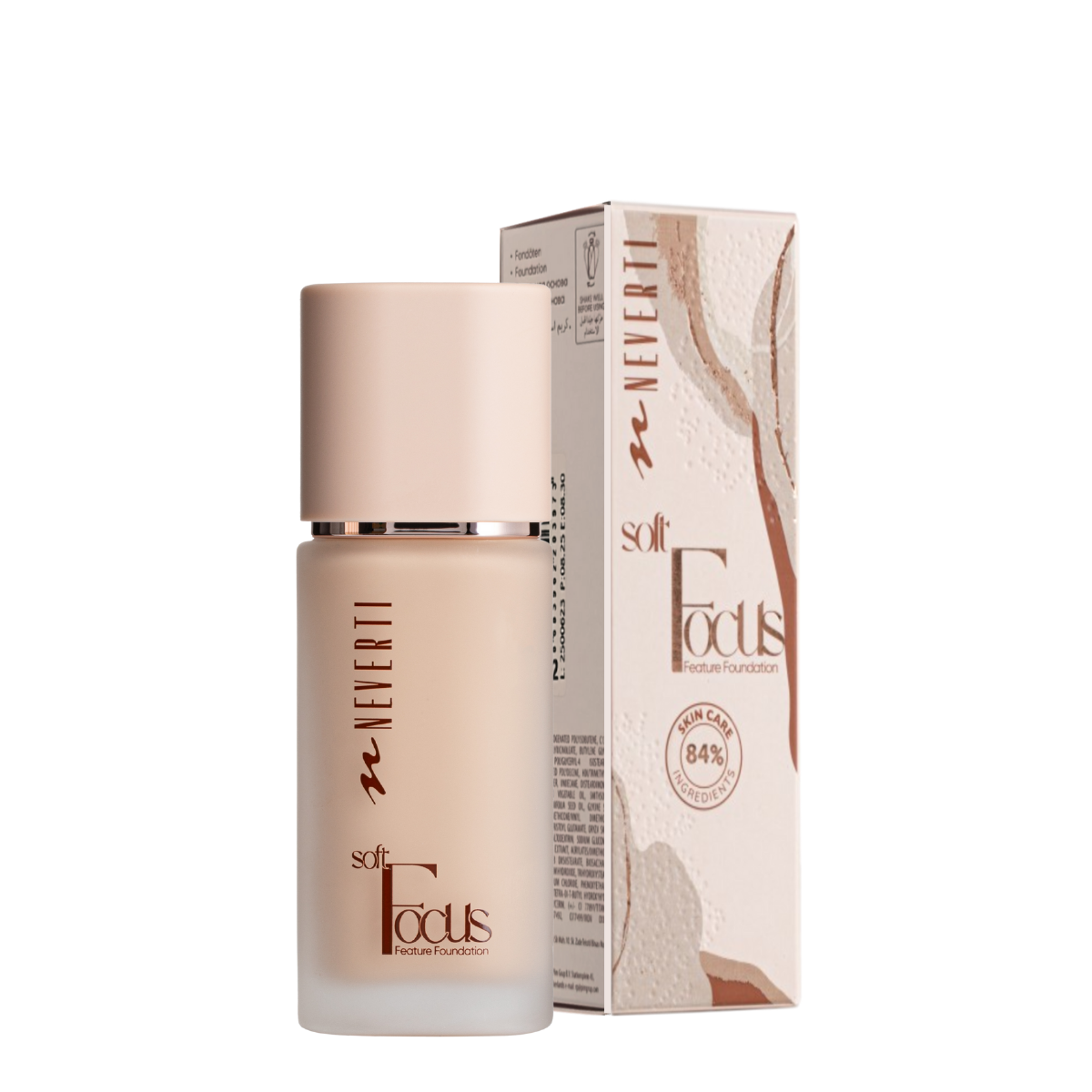 Тональна основа Neverti Soft Focus NP305 001 Pinky Nude стійка зволожувальна 32 мл Світло-бежевий