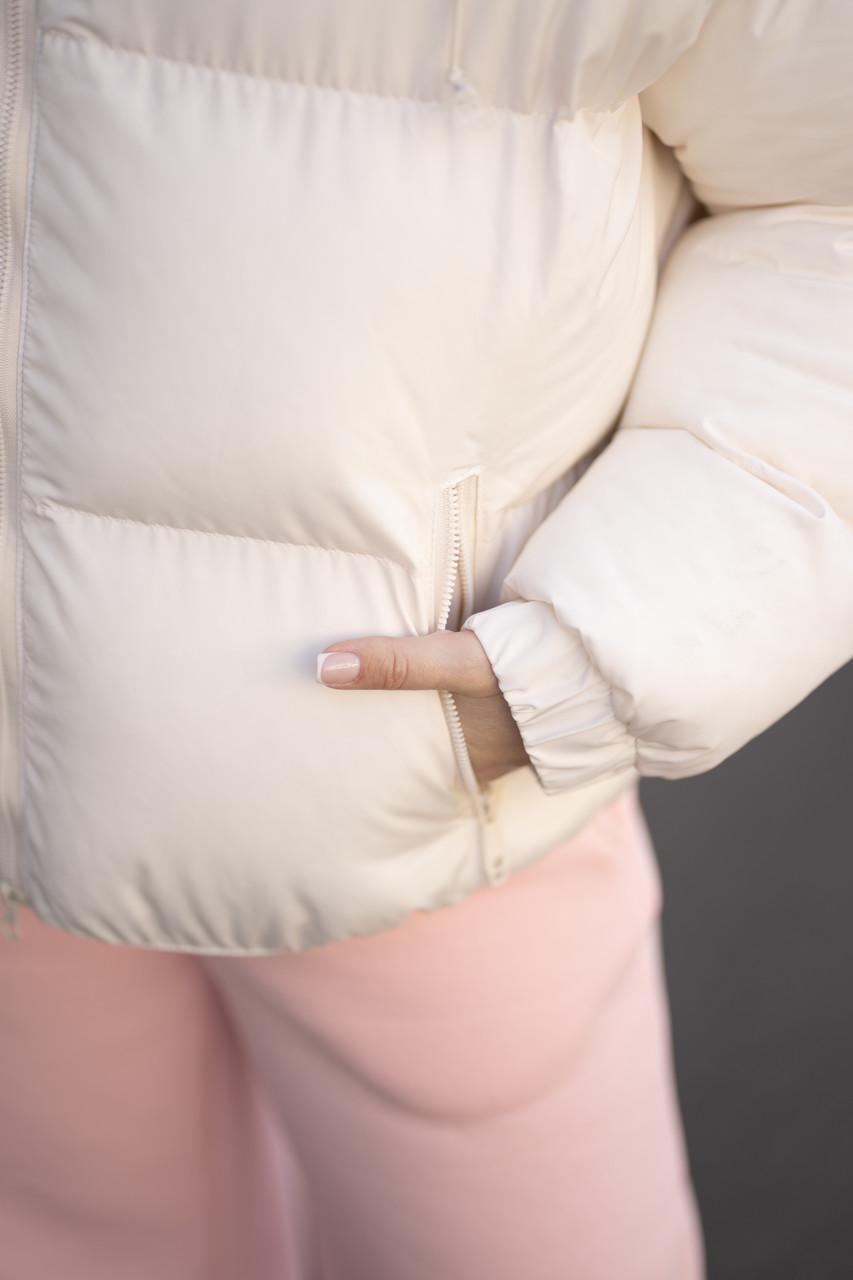 Пуховик жіночий демісезонний Білий - фото 7