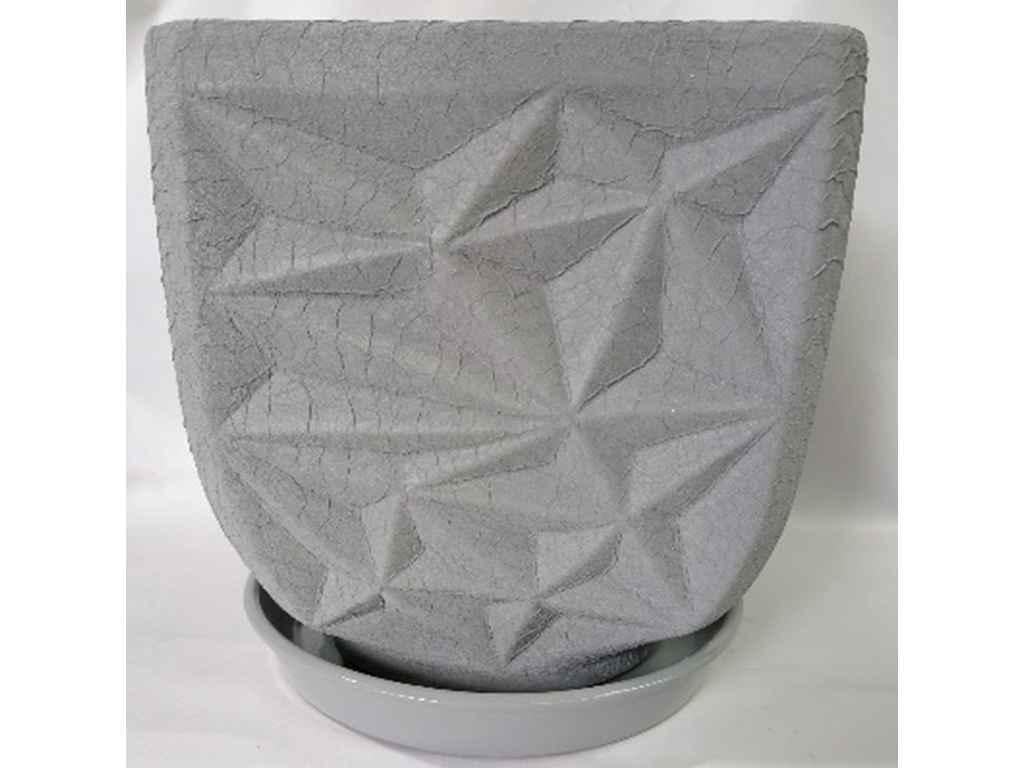 Горщик для квітів керамічний Авангард 13 л Сірий (913672)