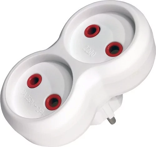 Розгалужувач подвійний без заземлення Neomax NX1013 Білий (22270-е)