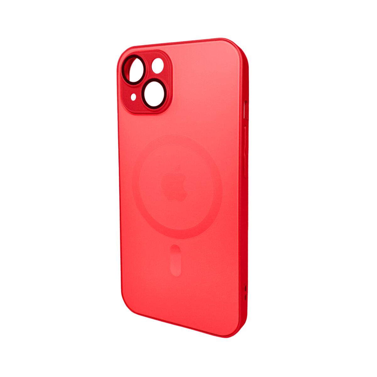 Противоударный чехол для Apple iPhone 14 AG Glass Matt Frame Color MagSafe / Cola Red