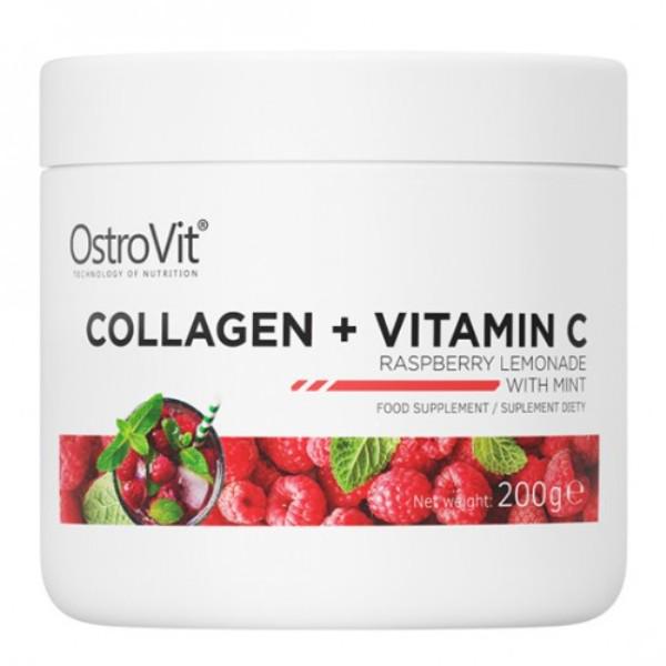 Хондропротектор (для спорта) OstroVit Collagen And Vitamin C 200 g /20 servings/ Raspberry Lemonade Mint