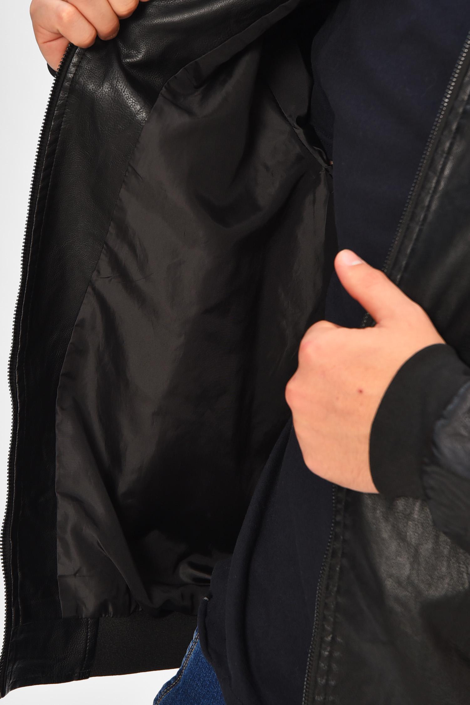 Куртка мужская демисезонная экокожа XL Черный (207070) - фото 4 Куртка мужская демисезонная экокожа XL Черный (207070) - фото 4