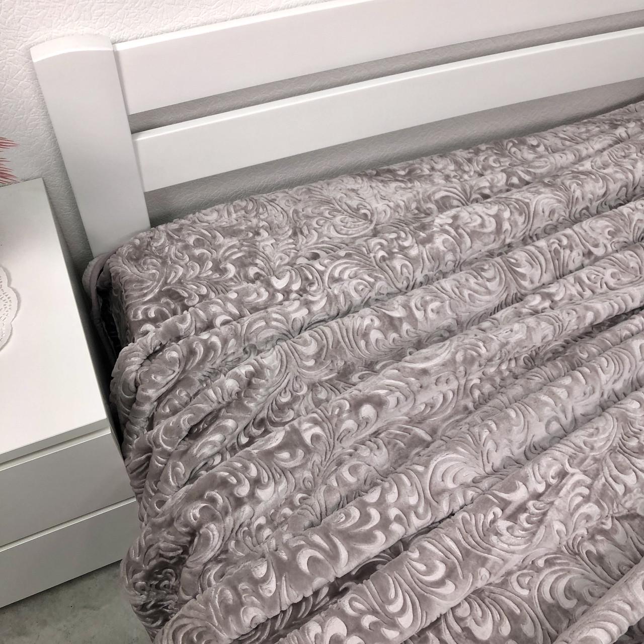 Велюровий плед з видавкою Vie Nouvelle акрил 200х240 см Сірий Велюровий плед з видавкою Vie Nouvelle акрил 200х240 см Сірий