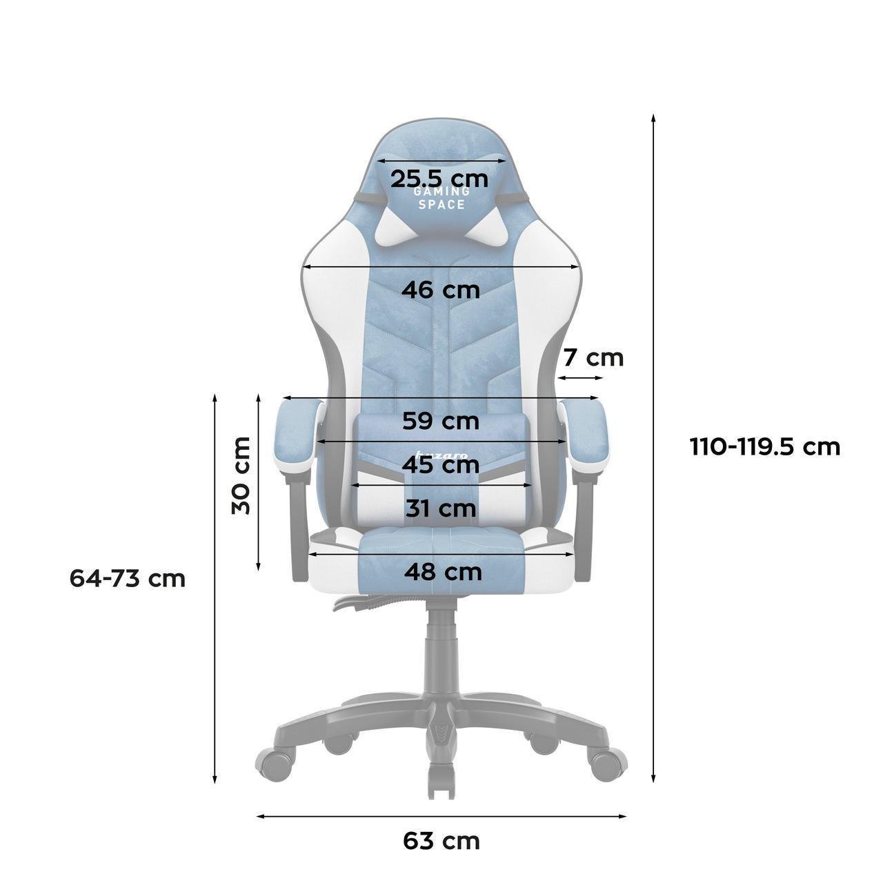 Комп'ютерне крісло Huzaro Force 2.7 тканина Blue (Force 2.7 Blue) - фото 8