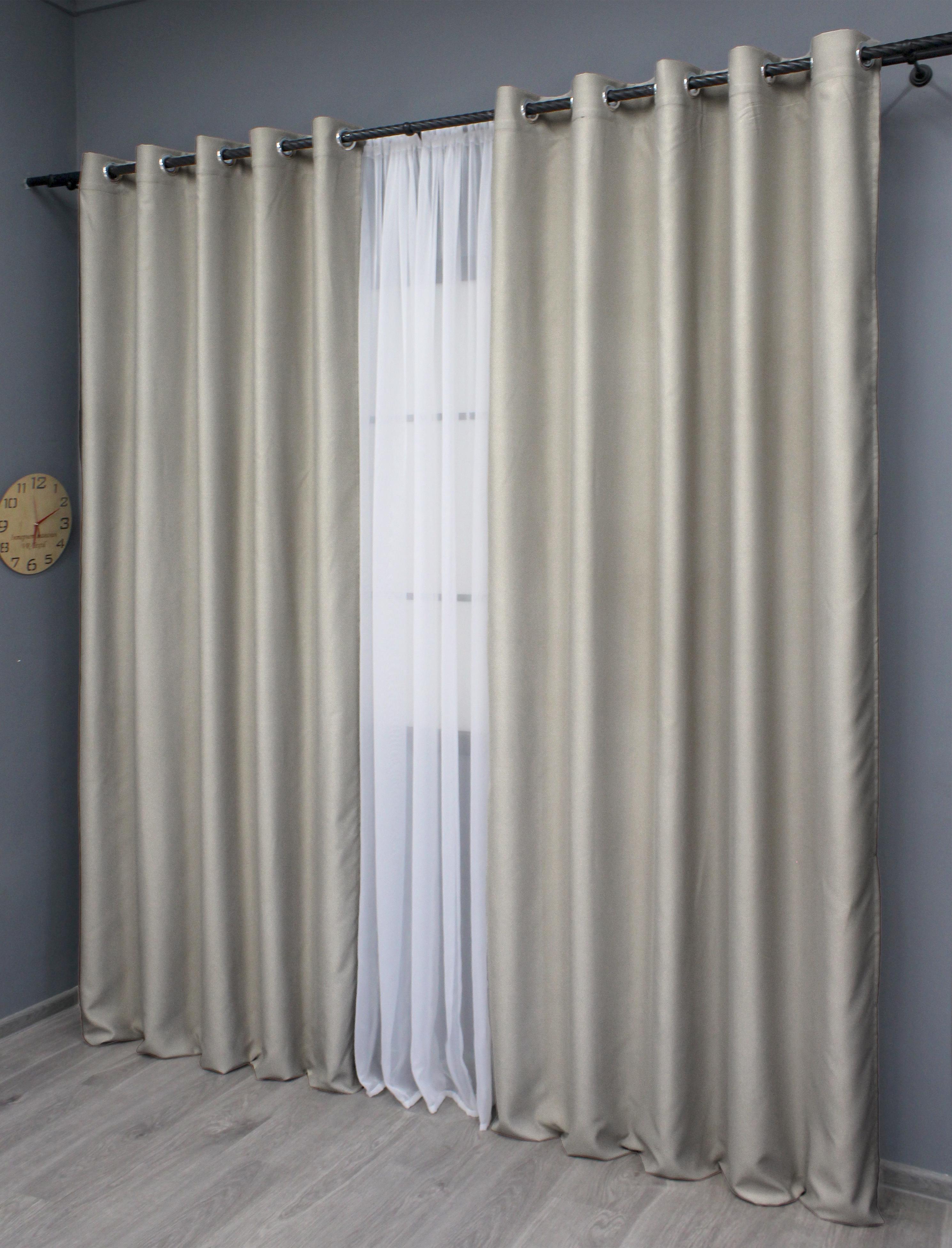 Комплект штор на люверсах VR-Textil Midnight №1672 150х270 см 2 шт. Світло-сірий (37-0220) - фото 3