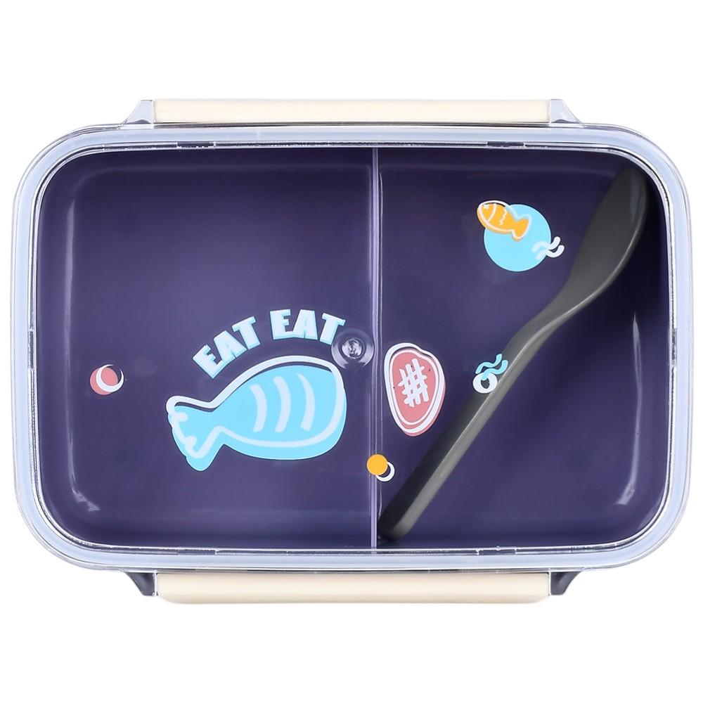 Ланч-бокс детский R99271 на 2 секции с ложкой 19,5х14х7 см Фиолетовый (33726878)
