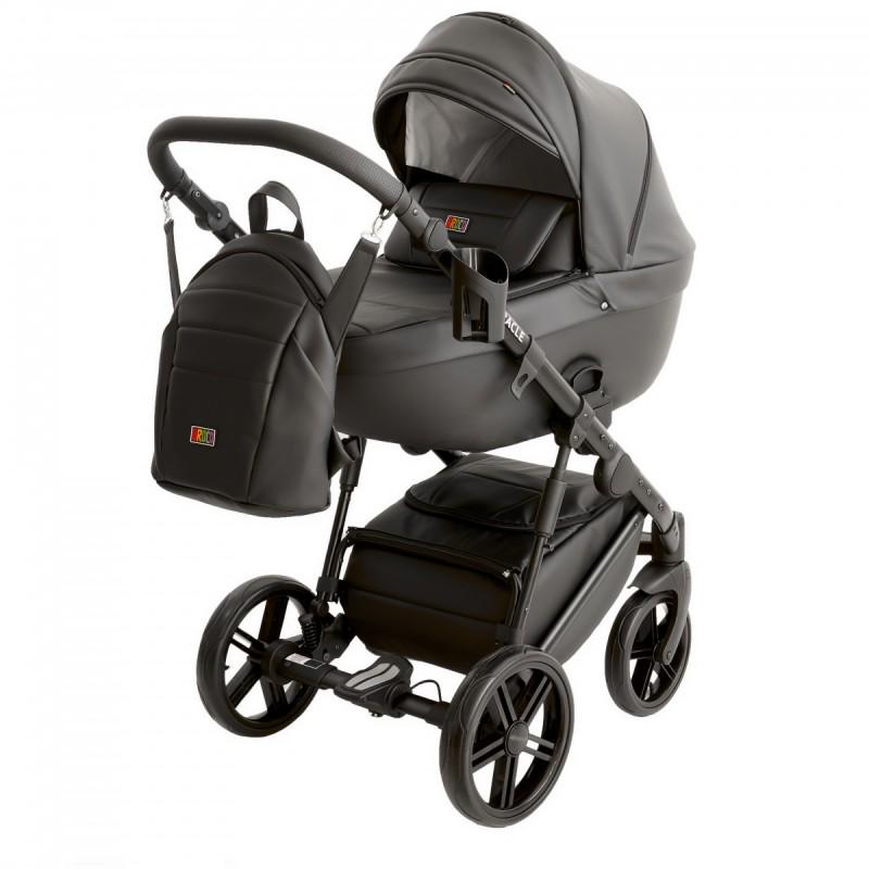 Коляска Broco Miracle универсальная 2в1 с дождевиком рюкзак для родителей Темно-серый