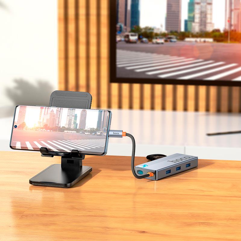 Переходник Hoco Wow HB51 Type-C Multi-function Converter Grey (30520074) - фото 8 Переходник Hoco Wow HB51 Type-C Multi-function Converter Grey (30520074) - фото 8