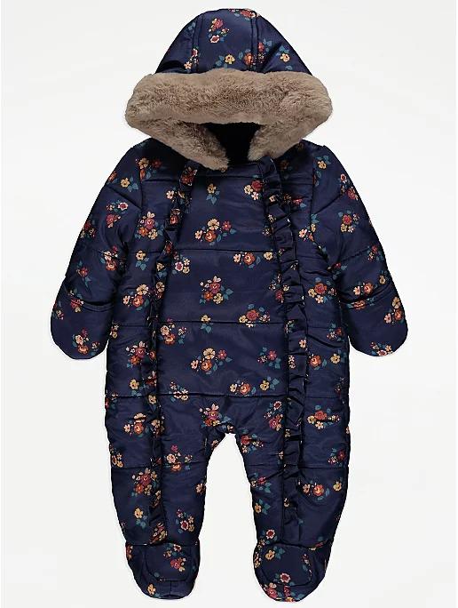 Комбинезон зимний для девочки George 74-80 см Темно-синий (193738639)