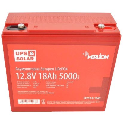 Аккумуляторная батарея Merlion LFP12.8-18US 12,8V 18 Ah LiFePo4 20А Красный (30835743)