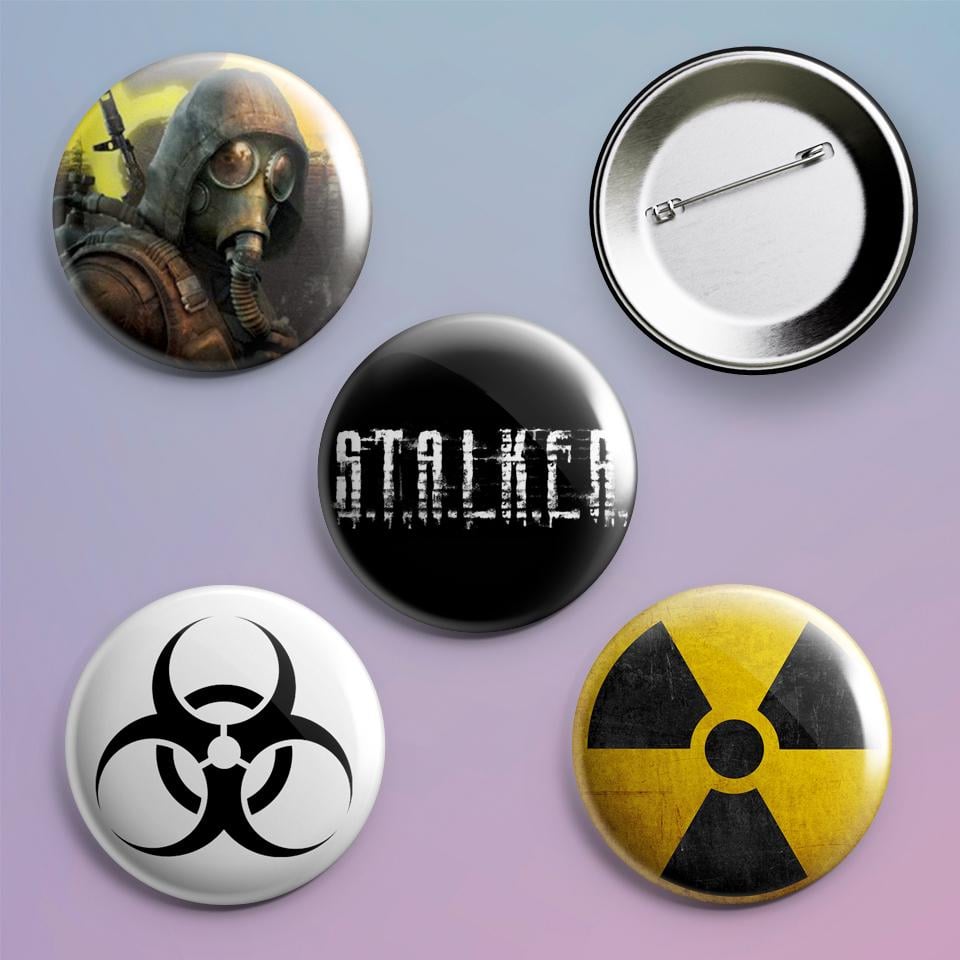 Значки на рюкзак с принтом игры S.T.A.L.K.E.R. 4 шт.