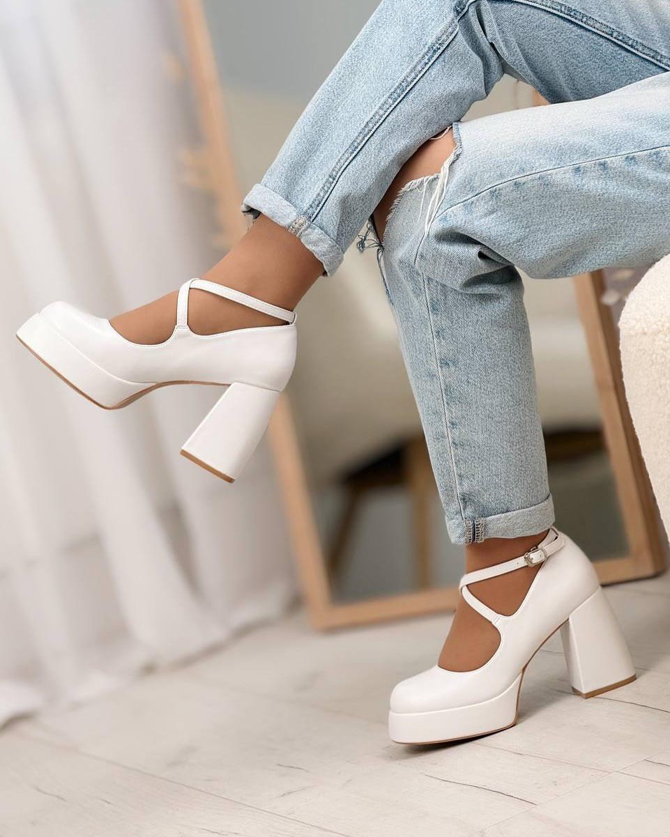 Туфлі з ремінцем Loretta на підборах та платформі р. 40 25,5 см Білий (10440-40) - фото 16 Туфлі з ремінцем Loretta на підборах та платформі р. 40 25,5 см Білий (10440-40) - фото 16