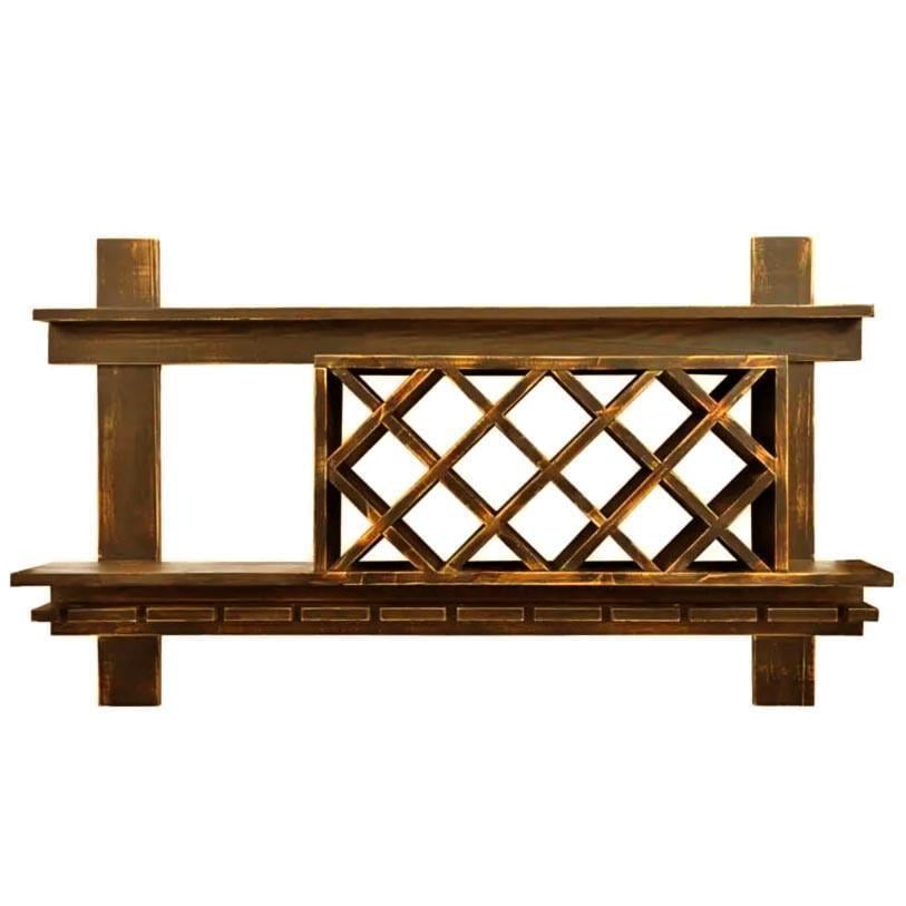 Полка для вина настенная из дерева Иликава Корица (ПНК-020733)