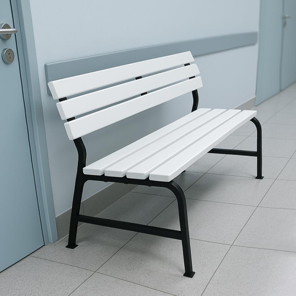 Лавка пластикова ТОБІ ШО для дачі/саду та парку 1504х822х707 мм Біло-чорний - фото 1