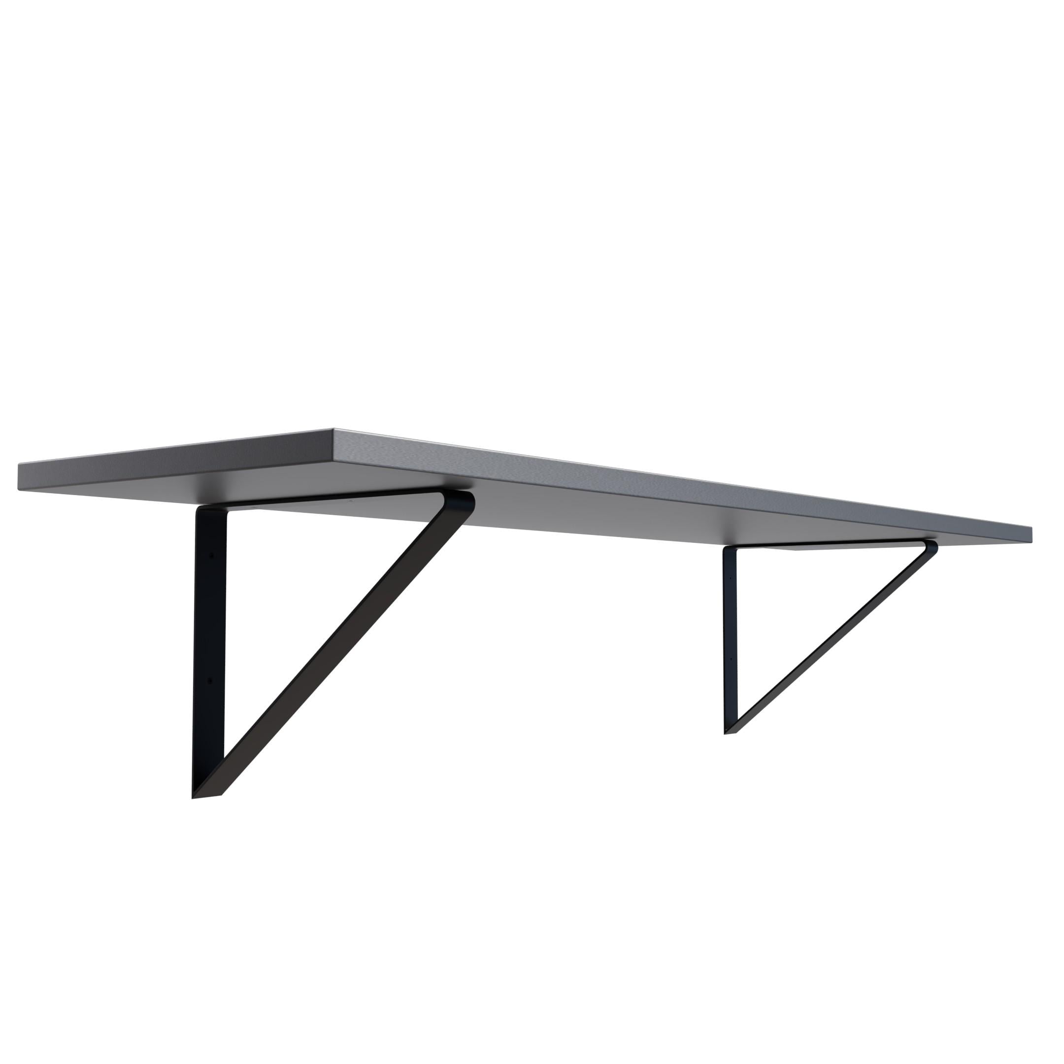 Полка 300х1000 мм ПМКС-13 с кронштейнами Черный/Серый (2904478176/К2304)