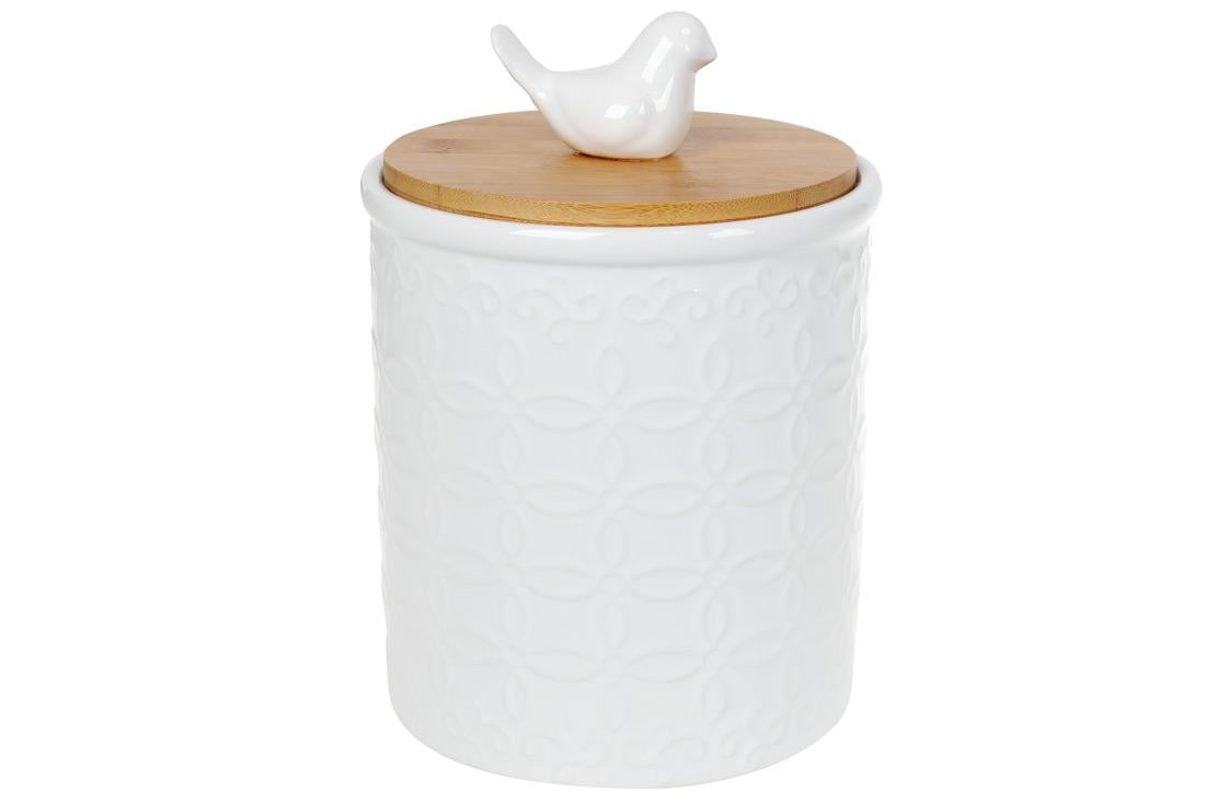 Банка ВonaDi Птичка 979307 1,1л с бамбуковой крышкой (100523)