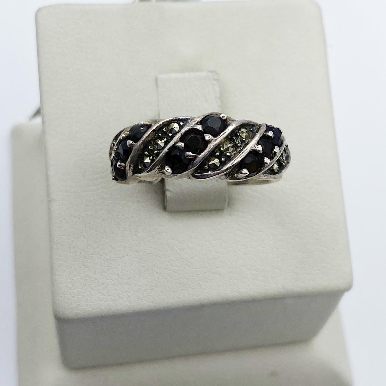 Кольцо серебряное с гранатом и марказитом р. 16,5 4,36 г (1988198111)