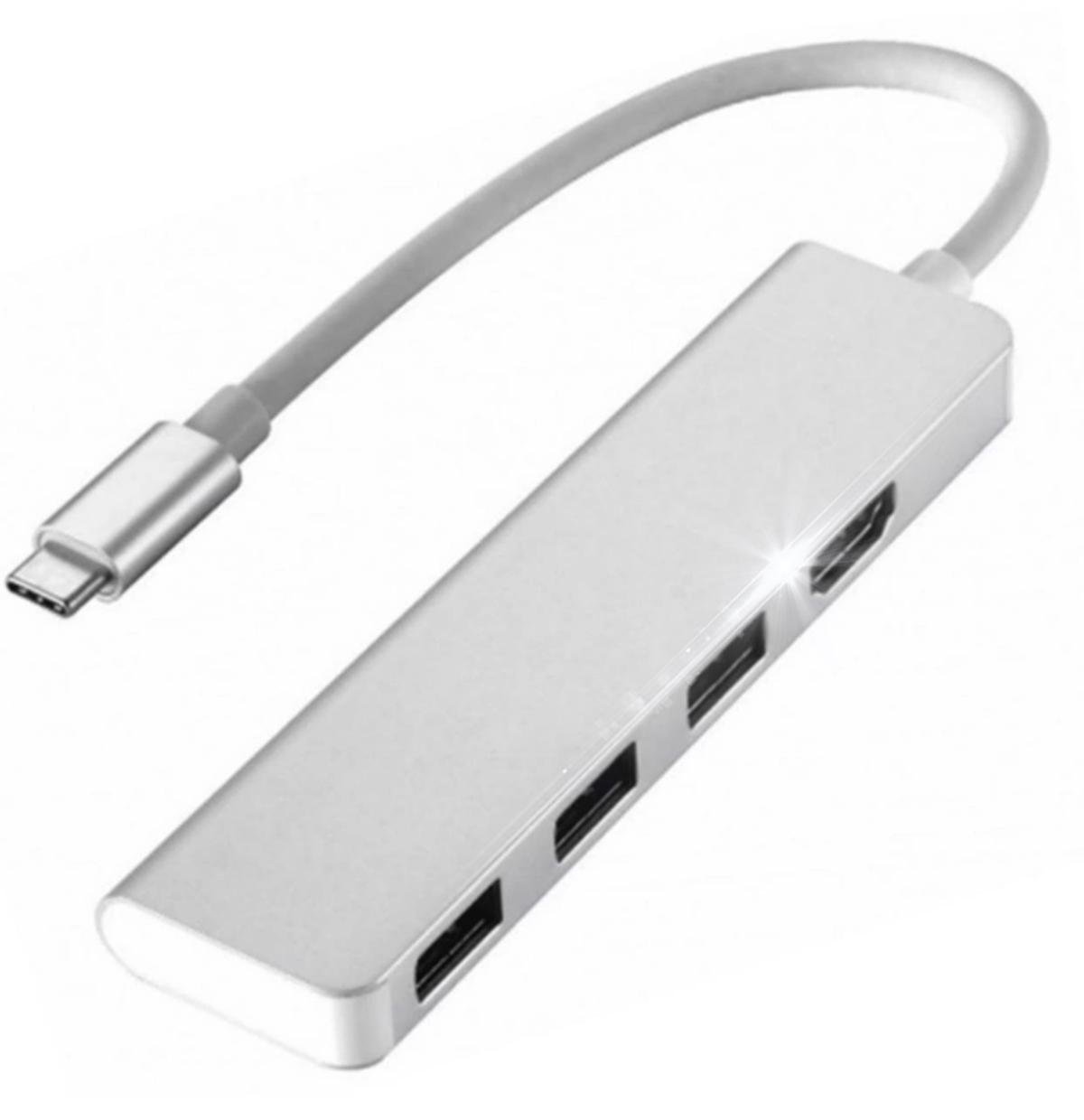 USB-хаб Foxconn Type-C на HDMI 3х3,0 USB (A10035) - фото 1